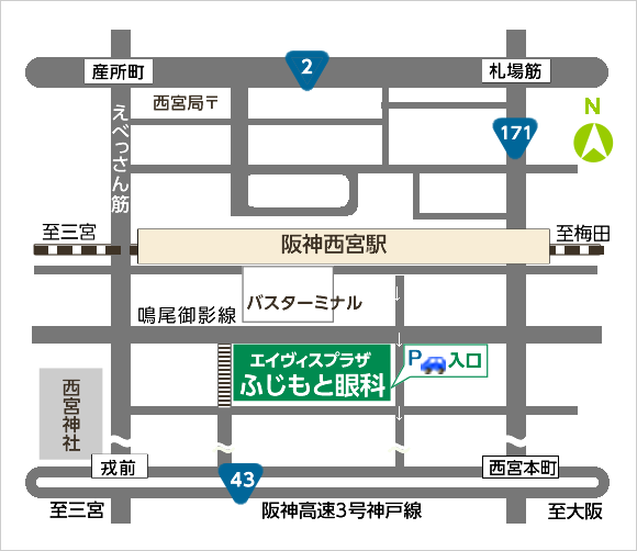 阪神西宮駅周辺マップ